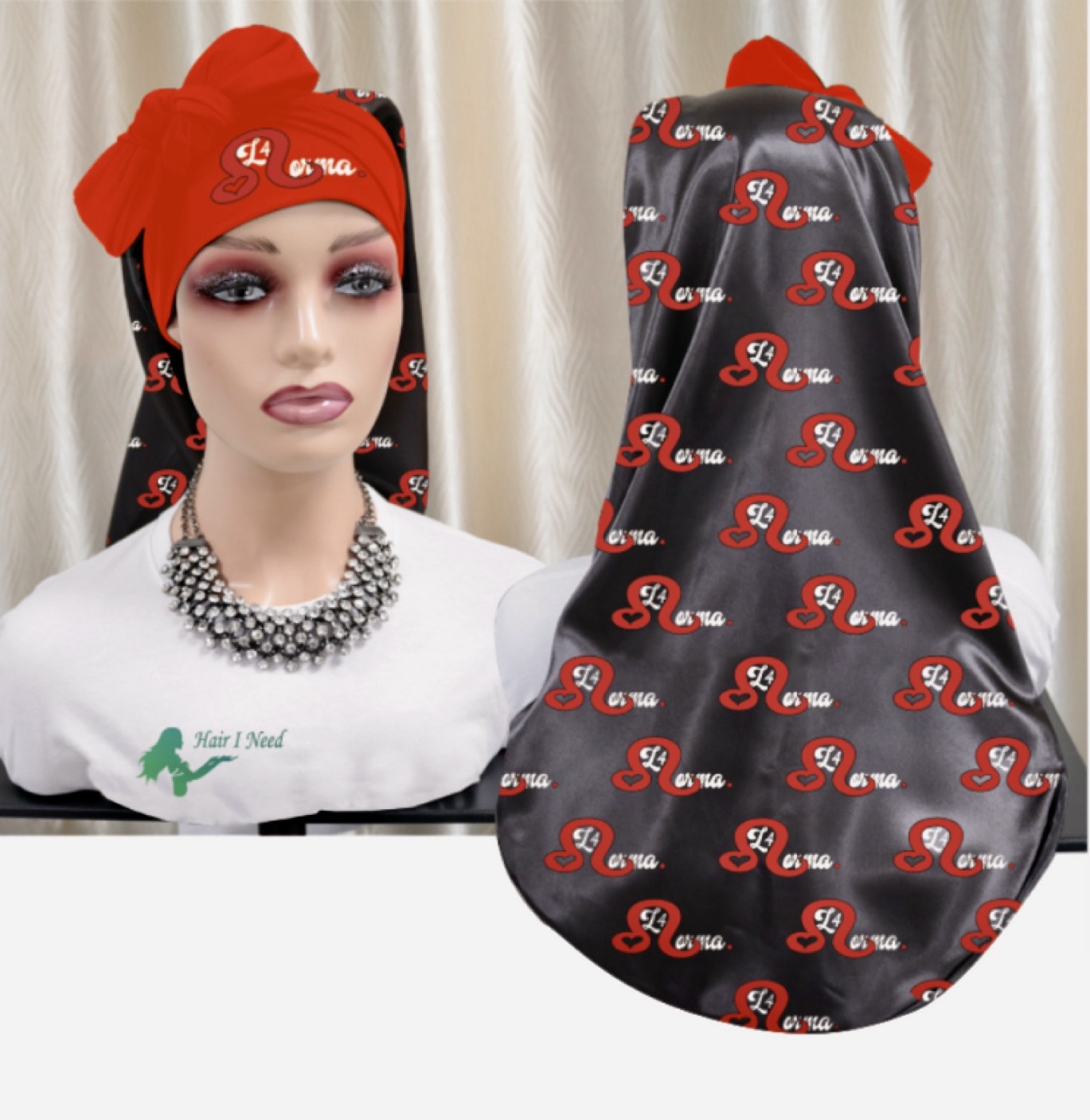 Red Double Lined Reversible Braid Bonnet